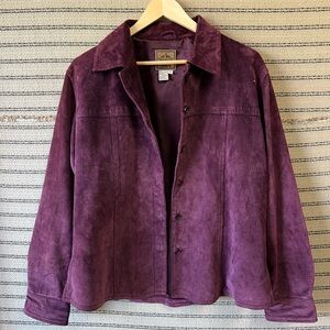 Vintage A.M.I. Purple 100% Leather Suede Women's Jacket Blazer